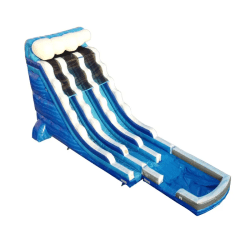 22' Tall Blue Marble Dual Lane Slide